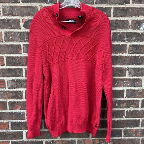 Chaps Other - CHAPS Men's Size M Red Knit Pullover Long Sleeves Christmas Holiday Warm